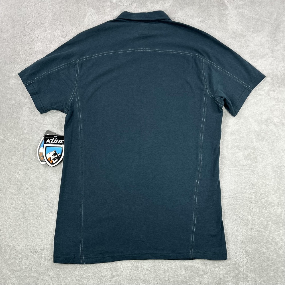 Kuhl Skor Polo Shirt Mens Small Deep River Blue Supima Cotton Casual Outdoors - Picture 4 of 12